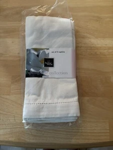 4 Pack - 20" Cream Hemstitch Dinner Napkins - 100% Cotton Home Wear Machine Wash - Picture 1 of 4