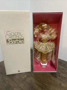 FAO Schwarz Golden Greetings Barbie Limited Edition Doll NRFB #7734 1989 - Picture 1 of 8