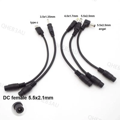 5.5x2.5mm DC Female to 5.5x2.5mm 3.5mmx1.35mm DC Male Type C Power Cable 10H - Image 1 of 4