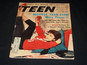 1960 APRIL TEEN MAGAZINE - ANNETTE FRONT COVER - GREAT STARS - L 4441 - Picture 1 of 3