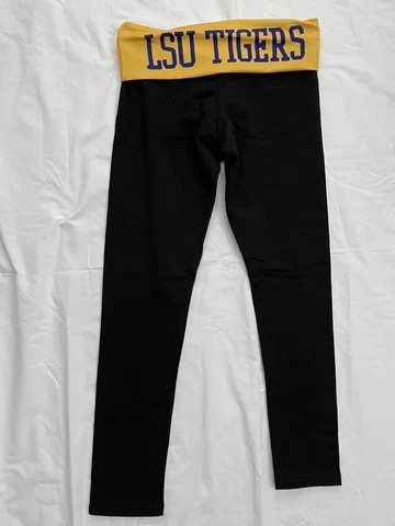 NWOT LSU Tigers Yoga Wear Pants by League Athletic Black Medium M 0423a Cover