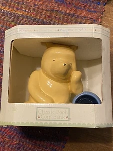 Vintage Disney Classic Winnie The Pooh Honey Pot Piggy Coin Bank 5.5" Ceramic - Picture 1 of 12