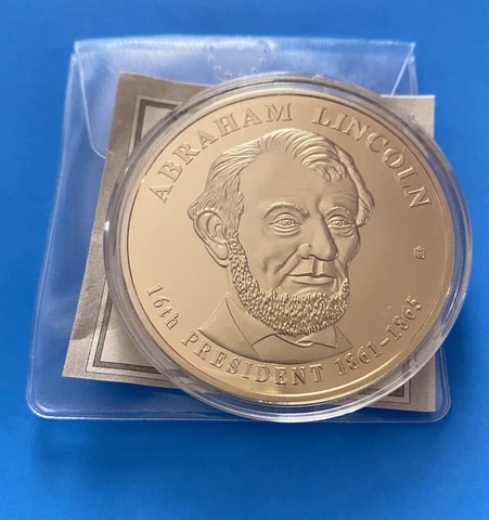 American Mint Abraham Lincoln Presidential Dollar Trials 24K Gold Proof COIN COA Cover