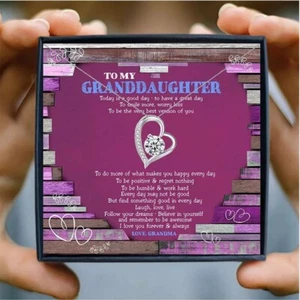 To My Granddaughter / Sparkling Love Necklace with Message Card and Gift Box - Picture 1 of 12