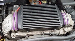 R53 MINI COOPER S top mount uprated intercooler (SATIN BLACK) FREE SNOOT BOOTS - Picture 1 of 2