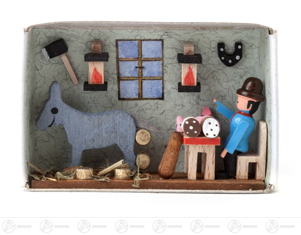 Seiffener Miniatur in der Zündholzschachtel Märchen Erzgebirge - Bild 1 von 1