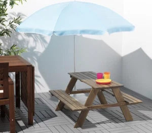 Ikea RESÖ Children's picnic table, light brown stained 36 1/4x 19 1/4 x35" NEW - Picture 1 of 8