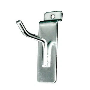 SSWBasics Slatwall Accessories: 2" Chrome Slatwall Hooks, Pack of 25 - Premium - Picture 1 of 2