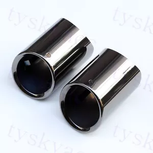 2X Titanium Tail Muffler Exhaust Pipe Trim For BMW 528i 530i 535i 535d F18 F10 - Foto 1 di 10