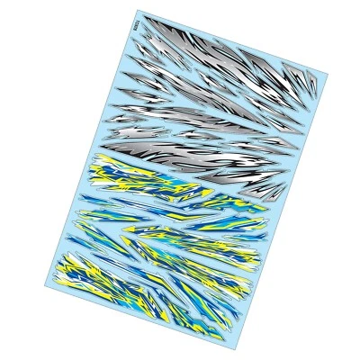 Body Enhancement decals Silver & multi -  Sticker Sheet A4 for 1:10 RC car truck - Image 1 of 3