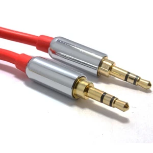 3m PRO RED 3.5mm Jack Male to Male Stereo Audio Cable Lead GOLD AUX Headphone - Picture 1 of 6