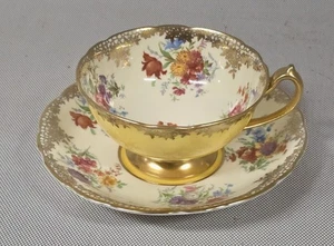 Vintage Paragon England Floral Rose Weiß Gelb Teetasse & Untertasse Set Original - Bild 1 von 5