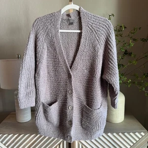 Barefoot Dreams CozyTwist Raglan Strickjacke Strand Rock Größe Small - Bild 1 von 5