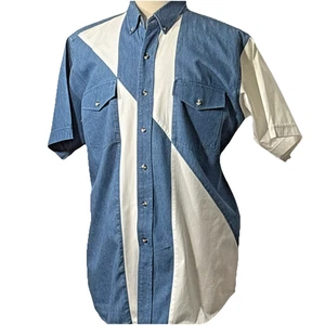 Camisa De Colección Cumberland Outfitters Western Denim Abotonada Para Hombres Bloque Grande Años 90 - Imagen 1 de 7