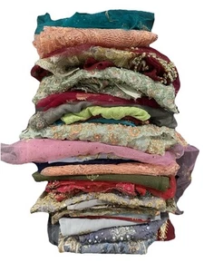 Mixed fabric scraps bags small pieces of offcuts fabric 98g SALE - Picture 1 of 10