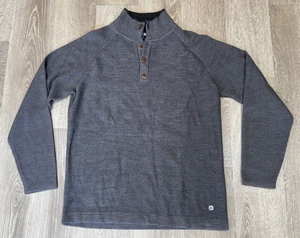 SMARTWOOL Sweater Men 100% Merino Pullover Crewneck 1/4 Button Front MEDIUM - Picture 1 of 9