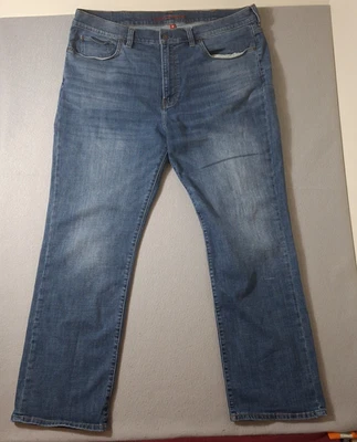 Lucky Brand Jeans Mens 44x34 Blue 181 Relaxed Straight High Rise Dark Wash Denim - Image 1 of 4