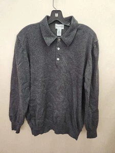 Alfani dunkelgrauer extrafeiner italienischer Polo-Pullover aus Merinowolle - Größe: S - Bild 1 von 4