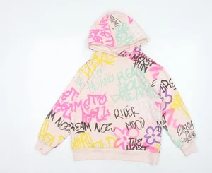 Zara Girls Multicoloured Graffiti Hoodie 9-10 Years Pullover - Picture 1 of 12