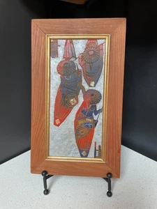 1970 Woodblock Floating Market by P. Chaem Duang Thailand Raja Gallery - Picture 1 of 5