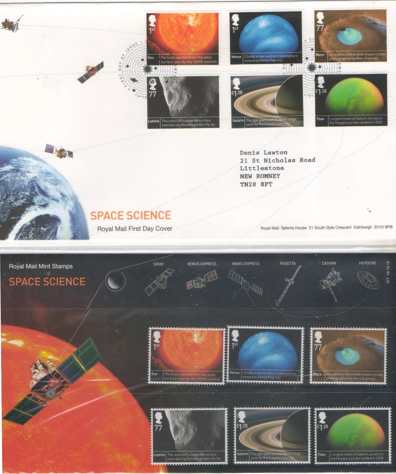 GB  2012 SPACE SCIENCE PRESENTATION PACK AND FINE COVER -  BELOW FACE VALUE - image 1 of 1