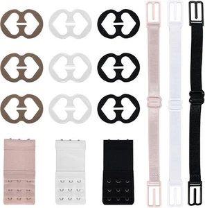 Bra Strap Clips, 3 Pcs Extenders 3 Hooks, 3 Holder, 9 Pcs... - Picture 1 of 7