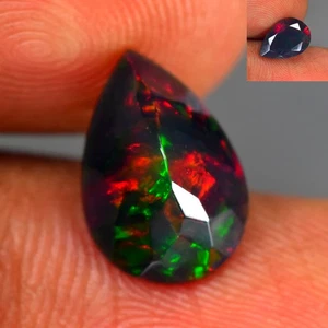 1.60Ct Pera_Muy bueno Arco Iris 3D Flash Natural Sólido Welo Ópalo Negro - Imagen 1 de 1