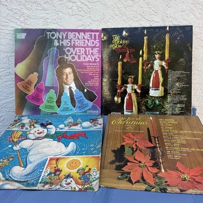 Christmas Album 4 LPs Lot! Frosty Snowman, Tony Bennett & More - Image 1 of 4