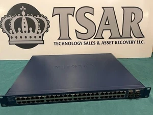 Netgear GS748T v3 48 port 10/100/1000 Gig switch with rack mounts - Picture 1 of 8