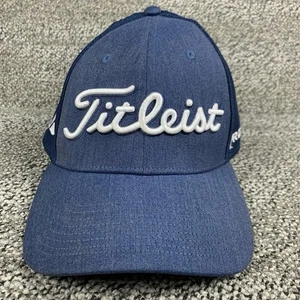 Titleist Tour Golf Mütze Cap Flex Fit S/M Deep Back Blau Weiß PRO V1 - Bild 1 von 8