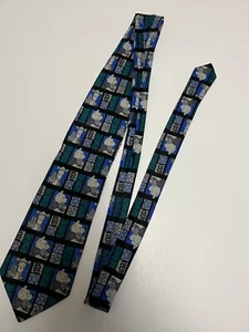 Corbata Winnie The Pooh And Friends azul negra y verde. Tigger. Pooh Label Disney - Imagen 1 de 4