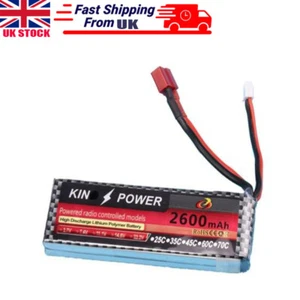 2600mAh 7,4V LiPo Akku Deans 2S T Stecker für WLtoys 1/14 144001 124019 RC Autos - Bild 1 von 7