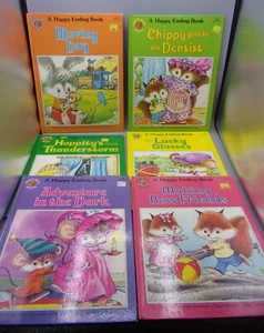 Lot of 6 Vintage 1980s Honey Bear Hardcover Books- A Happy Ending Series - Imagen 1 de 6