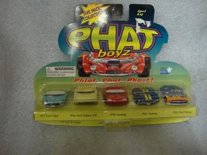 RARE 4 PACK PHAT BOYZ PHLAT PHAST FORDS #82046 T BIRD MUSTANG GALAXY F100 NIB - Picture 1 of 4