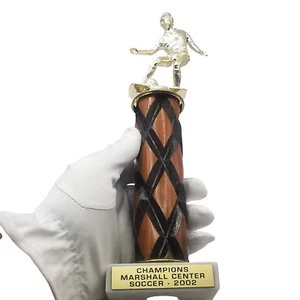 Vintage Football Cup, Marshal Center, Marble Wood Plastic 375g - Picture 1 of 5