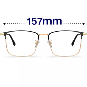 Gafas cuadradas para hombre cara grande gafas de metal anchas ligeras marco de cabeza grande 59 mm - Imagen 1 de 18