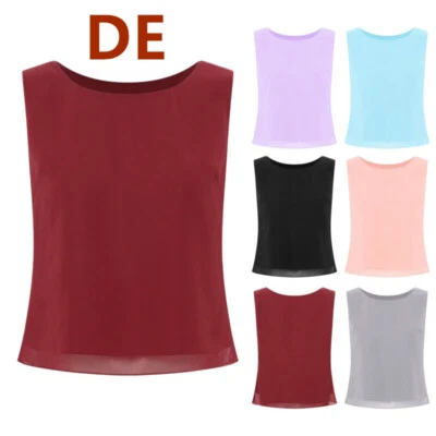 INHZOY DE Damen Chiffon Top Ärmellos Blusentop Stretch Unterziehshirt Nightwear Kostüm