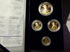 1997 US Mint Gold American Eagle 4 Coin Proof Set - Picture 1 of 5