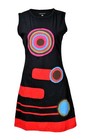 TATTOPANI WOMEN SUMMER SLEEVELESS DRESS WITH MULTICOLOR PATCH DESIGN