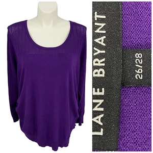 Lane Bryant Sweater Womens Size 26/28 Purple Knit Top Work Office Casual Church - Picture 1 of 17