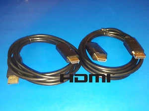 Lot of 2 DisplayPort Male to HDMI Male HDTV Converter Cable 6' USA Ship - Afbeelding 1 van 3