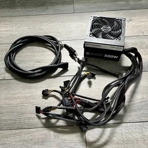 Thermaltake Smart 500W 80 PLUS Power Supply Unit PSU SP-500AH2NKW w/ Cables - Afbeelding 1 van 7