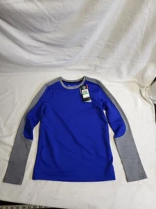 UNDER ARMOUR NWT BOYS YLG/G FITTED T-SHIRT LONG SLEEVE Blue/Gray 823 - Picture 1 of 7