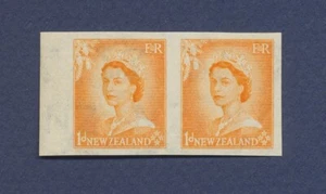 NEW ZEALAND - Scott 289 imperforate pair  -  MNH - 1d QEII --c - Picture 1 of 2
