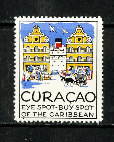 Curacao Stamps Label NH Visit Curacao Old Time Label Cover