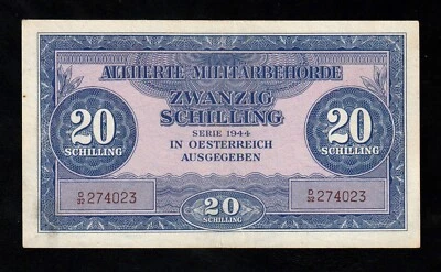 🇦🇹 AUSTRIA , 20 /-  SCHILLINGS , ALLIED MILITARY IN AUSTRIA , 1944 , P 107 , a - Image 1 of 2