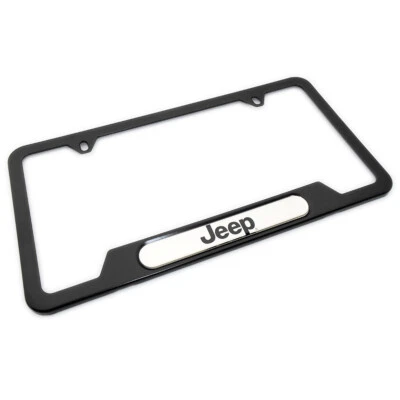 93-22 Jeep License Plate Frame Front or Rear Fitment JEEP Logo Mopar NEW - Изображение 1 из 3