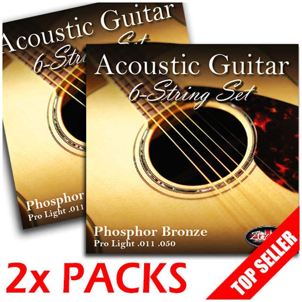 ACOUSTIC GUITAR Strings 2 PACKS! Adagio Pro Finest Light 11-50 - 2x Full Set