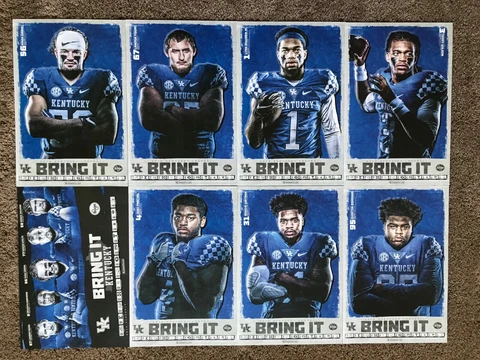 2019 BELK CHAMPS (8) University of KY UK Football Poster/Schedules Complete Set Cover
