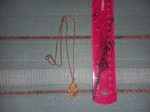 Vintage Halskette mit Anhänger 70er Jahre goldfarben Mode - Bild 1 von 3